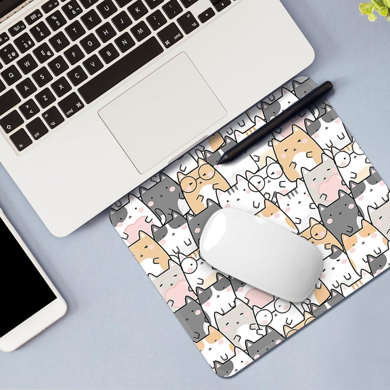 FROGIGO Square Mouse Pad with Stitched Edge, Premium Mousepad Washable Cloth. Computer Mouse Pad with Non-Slip Rubber Base, Mouse Pads for Computers Laptop Mouse 9.25x7.75x0.12 inch-Lucky Cat - Image 4